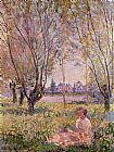 Woman Sitting under the Willows by Claude Monet